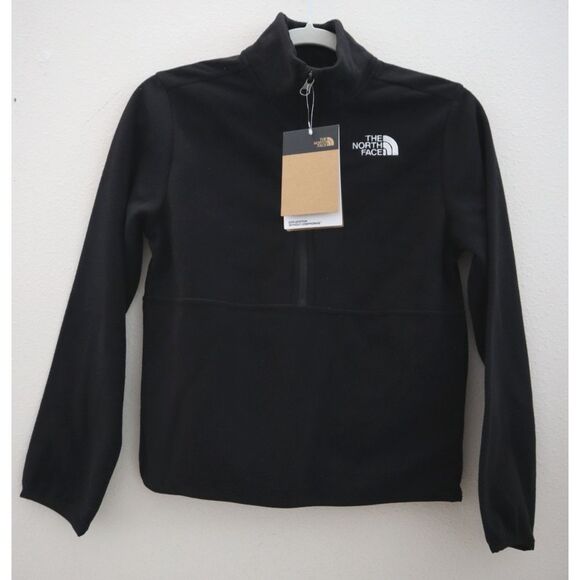 The North Face Teen Kid's Sz Medium Black Glacier 1/4 Zip Fleece Pullover - Picture 1 of 7